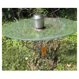 Platner Style Mcm Wire Table Oval Glass Top