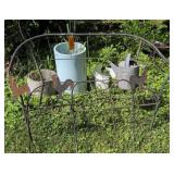 48' Wrought Iron Bench, Rooster Shepherd Hooks,