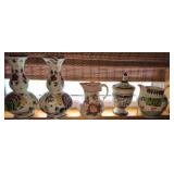 Vases, Pictures, Covered Jar. Hand-painted