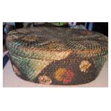 Folky Antique Chinese Painted Lacquered Wicker