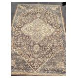 Brown Tan Gray Area Rug 93x63. Cat Hair And Odor.