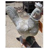 Concrete Rooster Garden Ornament. Outside
