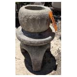 Concrete Japanese Pagoda Garden Ornament. Missing
