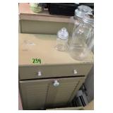 Green Painted Cabinet 20x12x30', Canisters, Jars