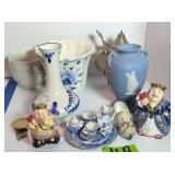 Stein, Miniature Tea Set, Delft Style Base, Delft