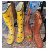 Rubber Duck Print Rain Boots Sz 9, Cowboy Boots
