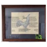 Delaware Blue Hem Poem Print 16x12' By Donn