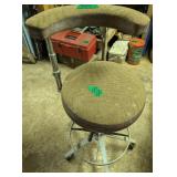 Industrial Medical Rolling Stool. Inside Garage