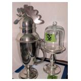 Silver Plated Rooster Cocktail Shaker, Pottery