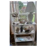 Wicker Table Lamp, Seashells, Coral, Wooden