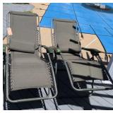 2 Zero Gravity Lounge Chairs. Outside Backyard