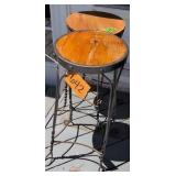 2 Ice Cream Parlor Style Stools. One With Replace