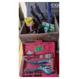 Hand Punch Tool, Wooden Crate Drawer, Clamps,