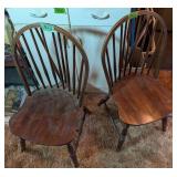 2 Cherry Brace Back Windsor Chairs. 36' Tall.