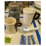 1993 Happy Appy Horse Mugs, Oriental Spoons, Jar