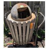 Rolling Cart, Trash Can. Outside Backyard