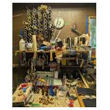Tools On Workbench. Crystal Prisms, Railroad