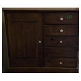 Rustic Pine 5 Drawer Cabinet. 36x14x33'. Inside