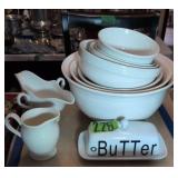 White Mixing Bowls, White Butter Dish, Gravy