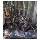 Log Holders, Decorative Lantern. Outside Backyard