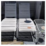 Chaise Lounge Chairs. Glass Top Side Tables.