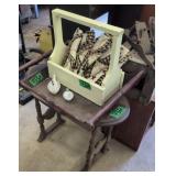 Milk Glass Hen On Nests, Herbal Side Table,