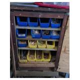 Rolling Wooden Cabinet, Assorted Hardware,