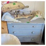 Blue Painted Dresser, Safety Base Health O Meter