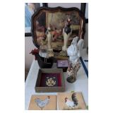 Rooster Serving Tray, Trinket Boxes, Wooden