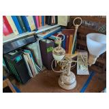 Toleware Table Lamp, Crafting Brochures, Books,