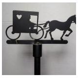 Hobnail Milk Glass Adjustable Height Amish Horse