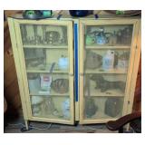 Rustic Country Yellow Painted Cabinet 44x8x47'.