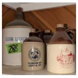 Collection Of Stoneware Jugs. Corn Likker, New
