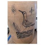 Antique Salt Glazed Cobalt  Bird Decorated