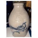 1993 Rowe Pottery Cobalt Bird Decorated Salt