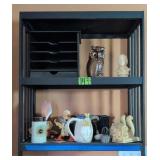Hanging Floor Shelf With Mcm Owl, Man Bust,