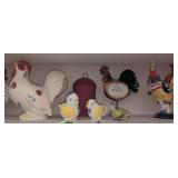 Ceramic Rooster Figurines, Unique Collection