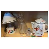 Toleware Finger Oil Lamp, Milk Bottle With