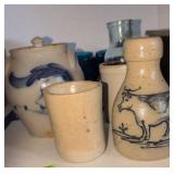 Cobalt Decorated Salt Glazed Stoneware Covered