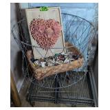 Folding Laundry Cart, Heart Floral Wall Plaque,