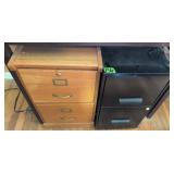 File Cabinets, One Wood And One Metal