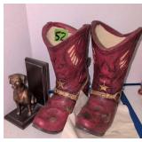 Resin Cowboy Boot Planters 10.75' Tall, Single