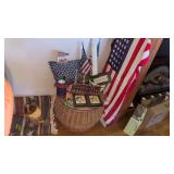 Patriotic Items. Silk American Flag, Note Card