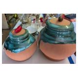 Chili Pepper Terra Cotta Canisters, Lotus Bowls.