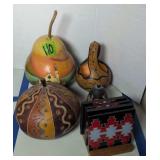 Southwestern Painted Gourd Signed Pauly Praul,
