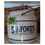 Stoneware Sanford's Inks Covered Jar