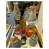 Oil Lamps. Currier & Ives, Pottery, Etc. Inside