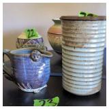 2 Signed Artisan Crafted Vessels. Anderson, Blue?