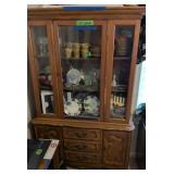Cherry One-piece China Cabinet 45x16x72'.