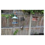Bird feeders. Outside backyard attached to